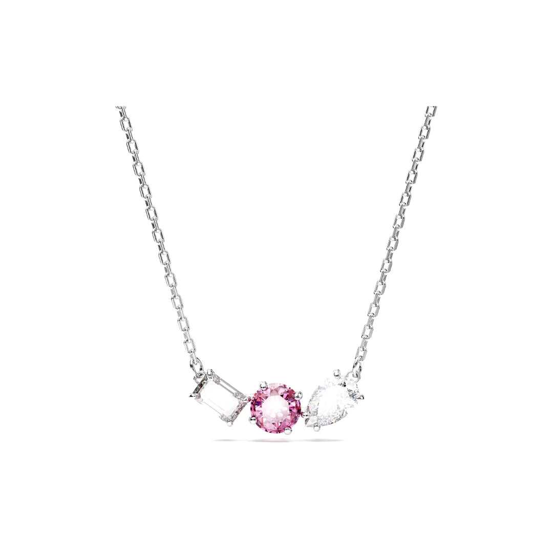 Aesthetic jewel creation Pink tourmaline with pear and emerald cut moissanite