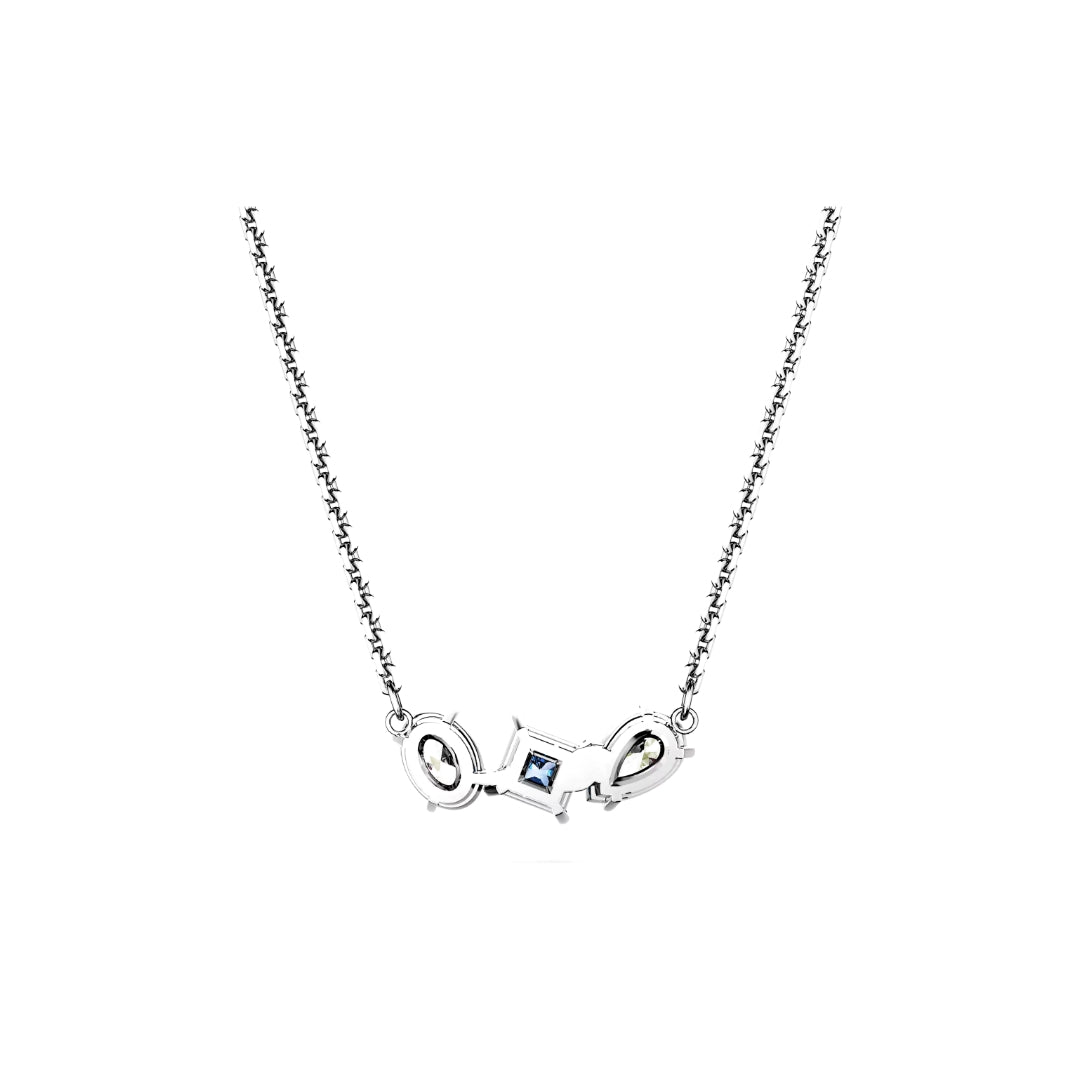 Aesthetic jewel creation tanzanite with oval and pear moissanite