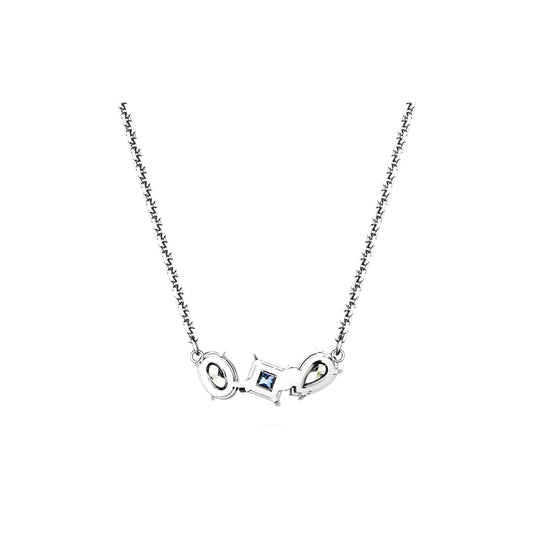 Aesthetic jewel creation tanzanite with oval and pear moissanite