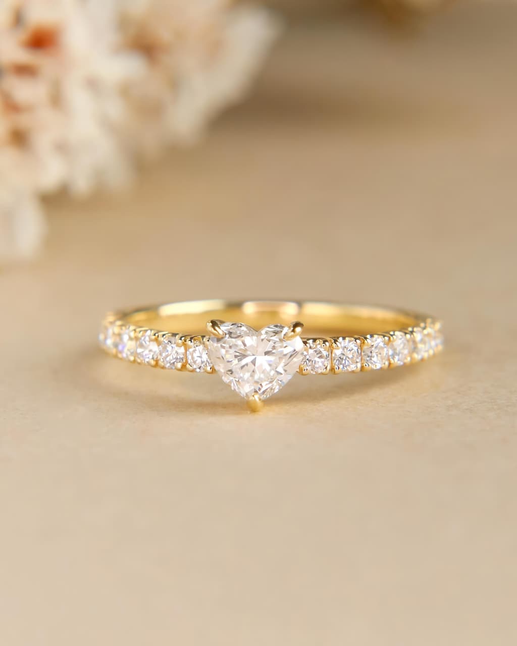 Heart Shape Mossonite Ring