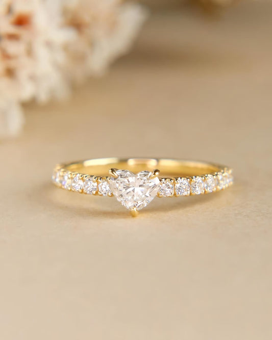 Heart Shape Mossonite Ring