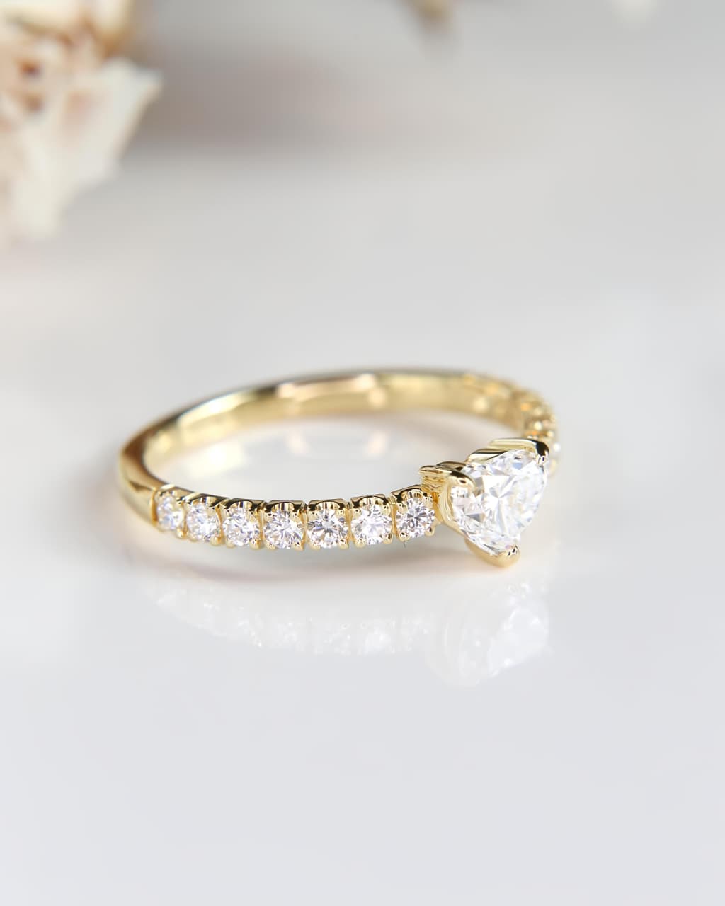 Heart Shape Mossonite Ring